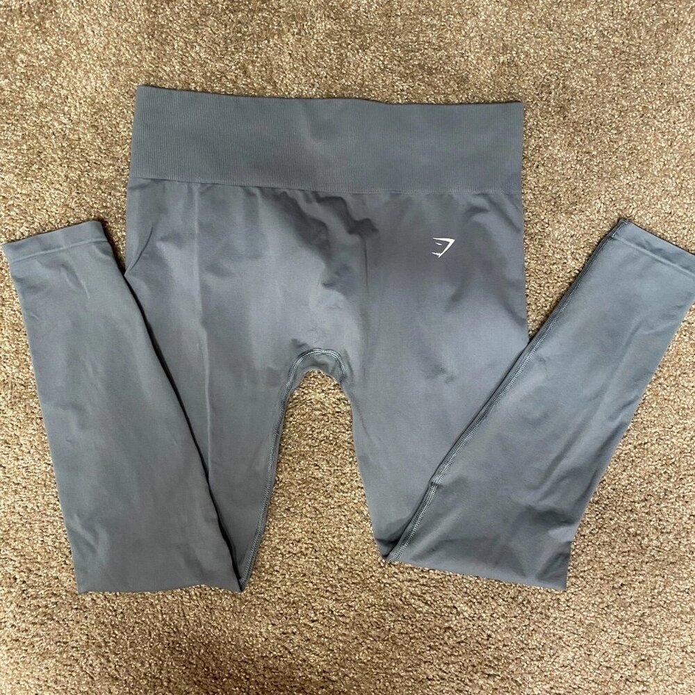 Gymshark Seamless 2.0 Leggings Women's XL Gray Mid‎ Rise Workout Yoga Pull-On